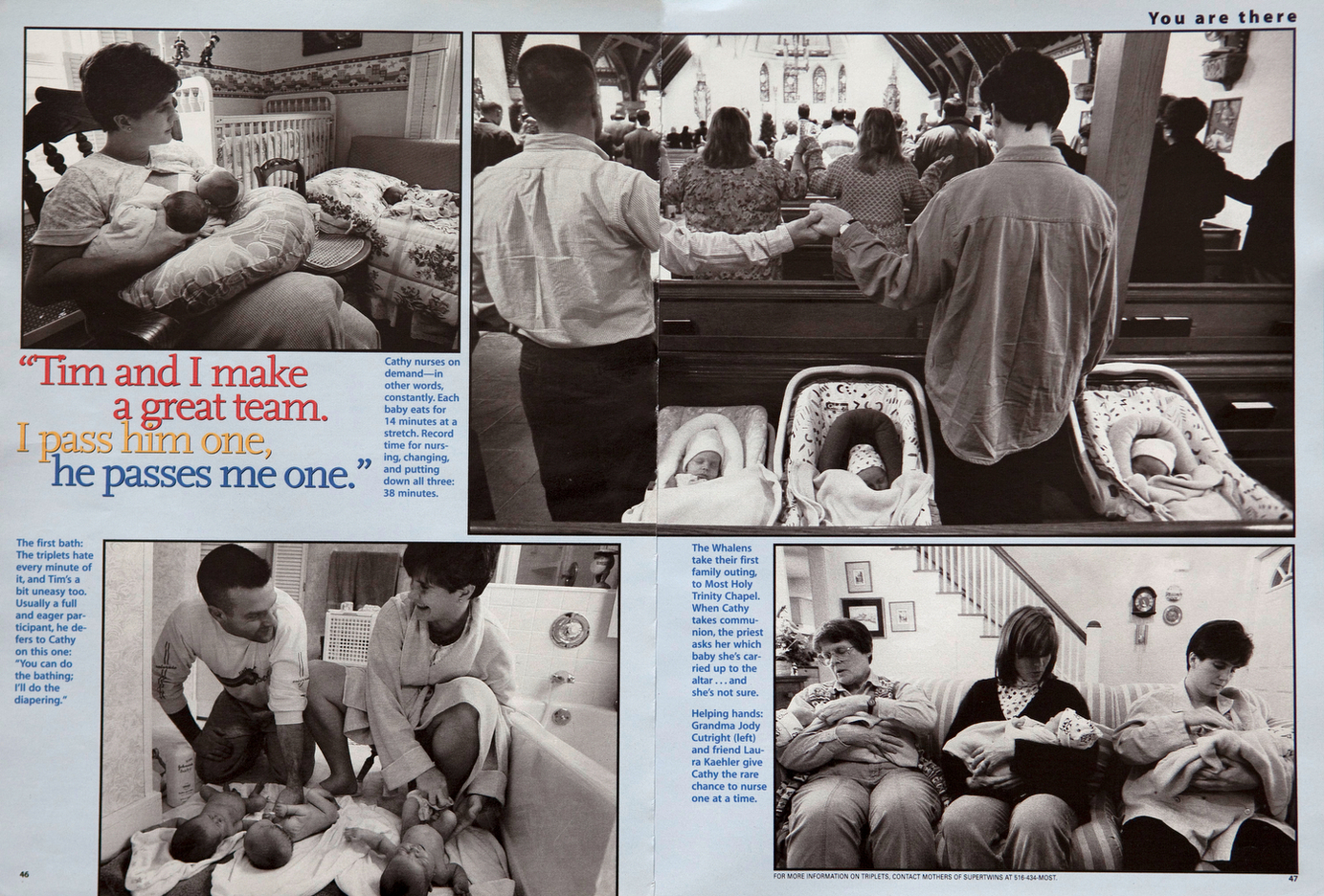 Joy Times Three  with Triplets. Parents Magazine. USA : TEAR SHEETS : Viviane Moos |  Documentary Photographer