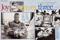 Joy Times Three  with Triplets. Parents Magazine. USA - © Viviane Moos