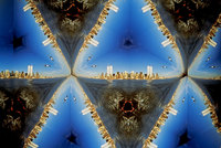 View of Manhattan shore and the Twin Towers photographed through a teleidoscope. - © Viviane Moos